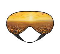 Sunflower Field Sunset Sea of Flowers Print Versatile Eye Mask Full Coverage Sleep Aid Lightweight Breathable Travel Camping