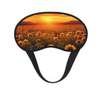 Sunflower Field Sunset Sea of Flowers Sleep Mask for Side Sleeper, Light Blocking Night Masks for Sleeping Eye Mask for Women Men Eye Cover Soft Comfortable Eye Shade for Travel, Nap