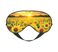 Sunflower Field Sunset Sleep Mask Night's Sleep Soft Eye Mask Adjustable Strap Works Nap Position Sleeping Aid