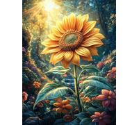 Sunflower Field Under A Magical Sky 300 Piece Pack DIY Jigsaw Puzzle Wildlife Pet Collectors Ultra Difficult Educational Decorative Puzzle Gifts for Adults Birthday Sturdy Paperboard 300 PCS