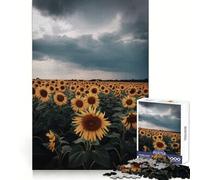 Sunflower Field Under A Stormy Sky Adults Puzzles 1000 Piece Jigsaws Strengthen Memory Quiet Calm Clean Edge Art Collectible 38x26cm