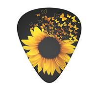 Sunflower Floral Butterflies Art Advanced guitar pick 12 pieces Three thicknesses for bass, electric guitar, acoustic guitar bag