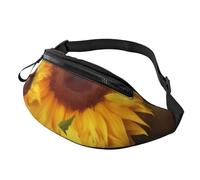 Sunflower Floral Butterflies Art Fanny Pack for Men Women, Waterproof Sports Waist Bag Fashion Belt Bag Crossbody Bags Hip Bum Bag with Adjustable Strap Large Sling Bag Purse for Travel Hiking