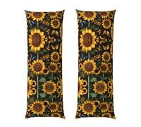 Sunflower Floral Butterflies Art Print Long Body Pillowcase 20x54in,Super Soft And Breathable Long Body Pillowcase With Zipper