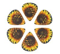 Sunflower Floral Butterflies Art Printed Guitar Picks -6 Pcs Guitar Picks Plectrum,Guitar Accessories,Electric Guitar Pick, Bass & Ukulele 0.46mm