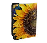 Sunflower Floral Butterflies Art Printed Passport Holder - 6.5 x 4.5 Inch RFID Blocking Travel Wallet,Stylish Passport Cover,Lightweight Document Organizer for Cards