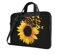 Sunflower Floral Butterflies Art Printed Waterproof Laptop Case Ultra-Thin Portable One-Shoulder Laptop Bag 600d Oxford 13in/14in/15.6in