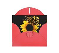 Sunflower Floral Butterflies Art Printing Notecards With Envelopes Funny Love Buckle Pearl Paper Envelope Packaging Holiday Greeting