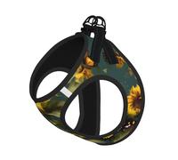 Sunflower Floral Butterflies Printing Dog Summer Harness With Leash Set,Adjustable And Reflective Step-In Puppy Pet Vest Harnesses