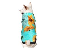 Sunflower Floral Print Dog Hoodie For Small Dogs, Warm, Soft, And Breathable Sweatshirt, Easy To Wear Jumper, Pet Winter Weather Coat Pullover