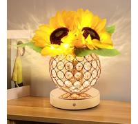 Sunflower Flower Lamp, Touch Lamp, Birthday Gifts for Women, Wireless Table Lamp, 3 Colours, Infinitely Dimming, Small Night Light, Gift for Mum for Valentine's Day, Mother's Day, Christmas