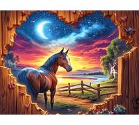 Sunflower Flower Sea Horse 1000 Pieces Jigsaw Puzzles Animal Pet For Men Educational Decompression Adults Anxiety Memory Care Mothers Valentines Gift Eco Friendly Material 1000 PCS/75x50cm