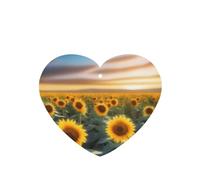 Sunflower Flower Sea Pattern Car Air Fresheners 4 Pcs Heart Shape Hanging Aromatherapy Tablets Scented Fresheners For Bedroom Bathroom