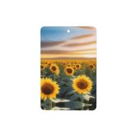 Sunflower Flower Sea Pattern Car Air Fresheners 6 Pcs Rectangle Hanging Aromatherapy Tablets Scented Fresheners For Bedroom Bathroom