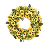 Sunflower Flower Wreath Handmade Artificial Garland For Front Door Wall Wedding Party Home Decoration Large Colorful Wreath