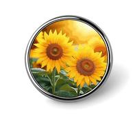 Sunflower Flowers Button Pin 1 Inch, Personalized Metal Lapel Pins, Lightweight Round Brooch Pin, Elegant Button Badges, Funny Enamel Pins for Shirts Jackets Bags & Gift