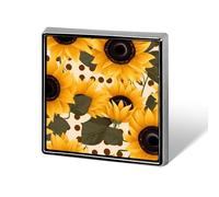 Sunflower Flowers Dots Custom Lapel Pins Square Brooch Tie Suit Dress Accessories for Men Women Wedding Birthday