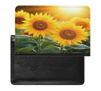 Sunflower Flowers Passport Holder Cover Passport Cover Protector Essentials with Credit Card Slots Slim Travel Wallet Covers Documents Organizer Protector for Man&Women