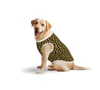 Sunflower Flowers Plants Black And Yellowprint Large Pets Vest Breathable Sleeveless Tank Top Apparel Cozy Lightweight T-Shirt