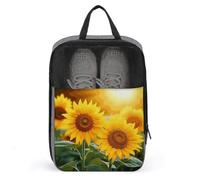 Sunflower Flowers Travel Shoes Carrier Dustproof Portable Shoe Pouch Carrying Strap Handheld Shoe Bag for Travel Daily Use Storage Pouch, gray, One size, Travel Shoes Carrier, Gray, One size, Travel