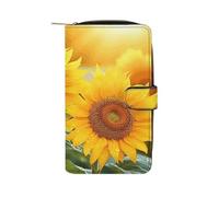 Sunflower Flowers Wallet Multifunctional Wallets for Men Compact Wallet Purse Passport Bag