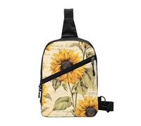 Sunflower Foldable Sling Bag for Men Women Water Resistant Chest Bag Yellow Flower Fanny Pack Crossbody Backpack for Travel Hiking Sports