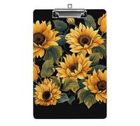 Sunflower for Brightening My Life Clipboard, A4 Acrylic Clipboard with Hanging Hole, Ultra-Light Clip Board - Holds 100 Sheets, Shatterproof Document Holder for Office, 12.5" X 8.5"