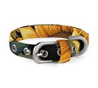 Sunflower for Brightening My Life Dog Collar with Buckle Cute Pet Necklet Adjustable Safety Pet Collars for Small Dog Medium Dogs Wide Dog Collar
