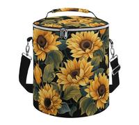 Sunflower for Brightening My Life Lunch Bag, 15L Portable Leakproof Picnic Basket with Shoulder Strap, Insulated Picnic Cooler Bag for Camping, Beach, Hiking & Groceries