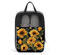 Sunflower for Brightening My Life Shoe Bag Waterproof & Breathable Shoe Pouch for Travel, Portable Carry Case for Sports Sneakers, Gym, Vacation