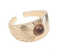 Sunflower for tiger Eye Ring for Women and Men, Adjustable Sunflower