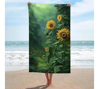 Sunflower Forest Pathway Towels Bathroom Pool Party Beach Towel for Spa Gym Hotel 130cm*80cm