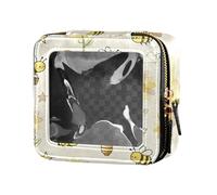 Sunflower Garden Busy Bees Clear Makeup Bag Mini Makeup Containers for Travel