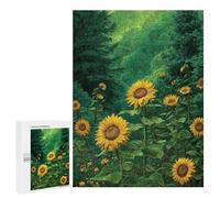 Sunflower Garden Painting-3 Puzzle 1000 Teile Schwer Puzzle Spielzeug Lernspiel Impossible Herausforderungsspielzeug Für Erwachsene Kinder 500 PCS