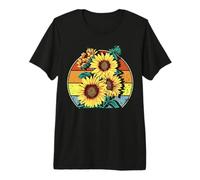 Sunflower Garden Vintage Floral Botanical Retro Graphic Premium T-Shirt