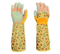 Sunflower Gardening Gloves Short Extended Style Outdoor Use | Puncture-resistant layer, protects from thorns, sharp objects, safe pruning, rose handling