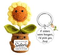 Sunflower Gift, Friend Gifts for Women, Sunflower Flower and Keychain 2 Piece Set, Sister Birthday Gifts, Friendship Gift, Suitable for Sisters, Mothers, Colleagues