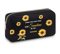 Sunflower Gift Sunflower Lover Makeup Bag Inspirational Gift for Women Encouragement Presents for Friend Colleague Leader Cosmetic Bag Christmas Birthday for Mom Sister Daughter Travel Zipper Pouch