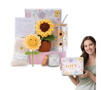 Sunflower Gifts for Women, 7pcs Self Care Get Well Soon Gift Basket - Relaxing Spa Care Package, Thinking of You Birthday Sympathy Gift Box for Mom, Friend, Sister