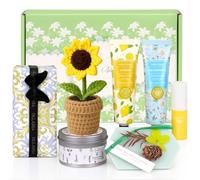 Sunflower Gifts for Women, Emotional Support Sunshine Birthday Pamper Gifts for Her, Get Well Soon Gifts Basket Self Care Package Relaxation Gift Set for Mum Friends Sisters Wife Coworker Bestie