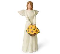 Sunflower Gifts for Women, Get Well Soon Gifts for Women - Resin Sculptured Angel Ornament Figurines with Flower Basket, Guardian Angel Gifts for Sunflower Lovers - Christmas Birthday Graduation
