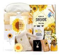 Sunflower Gifts for Women Sending Sunshine Gift-Birthday Gifts for Women Unique-Thank You-Self Care Package-Get Well Gift-Inspirational Retirement Spa Gift Basket for Mom Grandma Wife Friends Sister