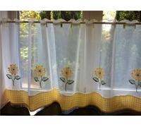 Sunflower Gingham Yellow 60"X18" Kitchen Curtain Cafe Panel