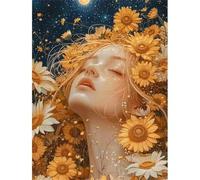 Sunflower Girl 500 Piece Jigsaw Puzzles for Adults, Fun jigsaw puzzles 500 pieces, Challenging Puzzle Perfect for Game Nights, Finished Puzzle Size is 52x38cm