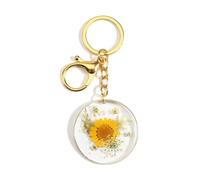 Sunflower Glue Dried Flower Keychain, Everlasting Flowers Keep Elegance and Tenderness, Gifts for Girlfriends, Fashionable Pendant Bag Decorations, Thank-You Gifts for Mothers, Teachers