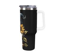 Sunflower Gnome for Hippies and Spring 40 OZ Travel Insulated Cups & Mugs with Lids Stainless Steel Car Coffee Cup Drinks Tumbler 40oz