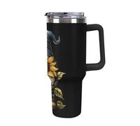 Sunflower Gnome for Hippies and Spring 40 OZ Travel Insulated Cups & Mugs with Lids Stainless Steel Car Coffee Cup Drinks Tumbler 40oz