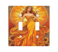 Sunflower Goddess Light Switch Cover Plates/Outlet Covers, Bright Yellow Floral for Wall Decor, Thermoplastic Wall Plates, Standard Size Double Toggle