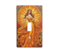Sunflower Goddess Light Switch Cover Plates/Outlet Covers, Bright Yellow Floral for Wall Decor, Thermoplastic Wall Plates, Standard Size Single Toggle