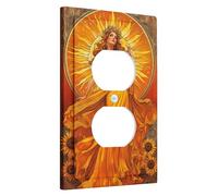 Sunflower Goddess Light Switch Cover Plates/Outlet Covers, Bright Yellow Floral for Wall Decor, Thermoplastic Wall Plates, Standard Size Single Duplex Outlet